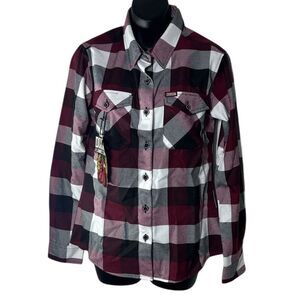 Dixxon flannel company women’s medium southpaw plaid shirt new